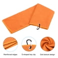 thumbnail image 4 of Uxcell 20"x16" Golf Towels Tri Fold Waffle Pattern Towels Soft Fiber with D Clip Orange 4 Pack, 4 of 6