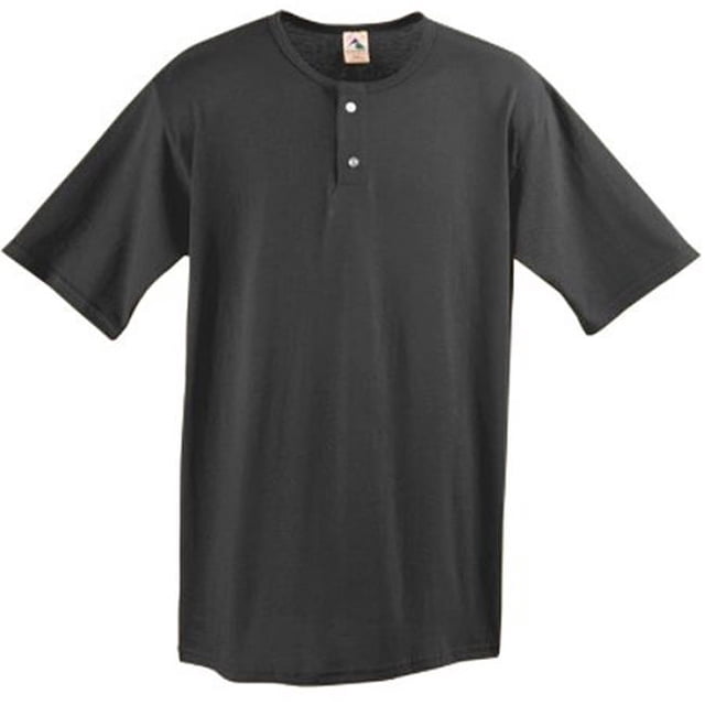 580A Two-Button Baseball Jersey, Black - Small