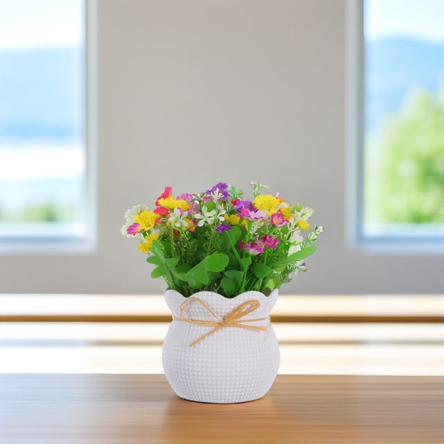 unbranded Florero Decorativo Con Ramo Artificial Para Ambientar Espacios Interiores