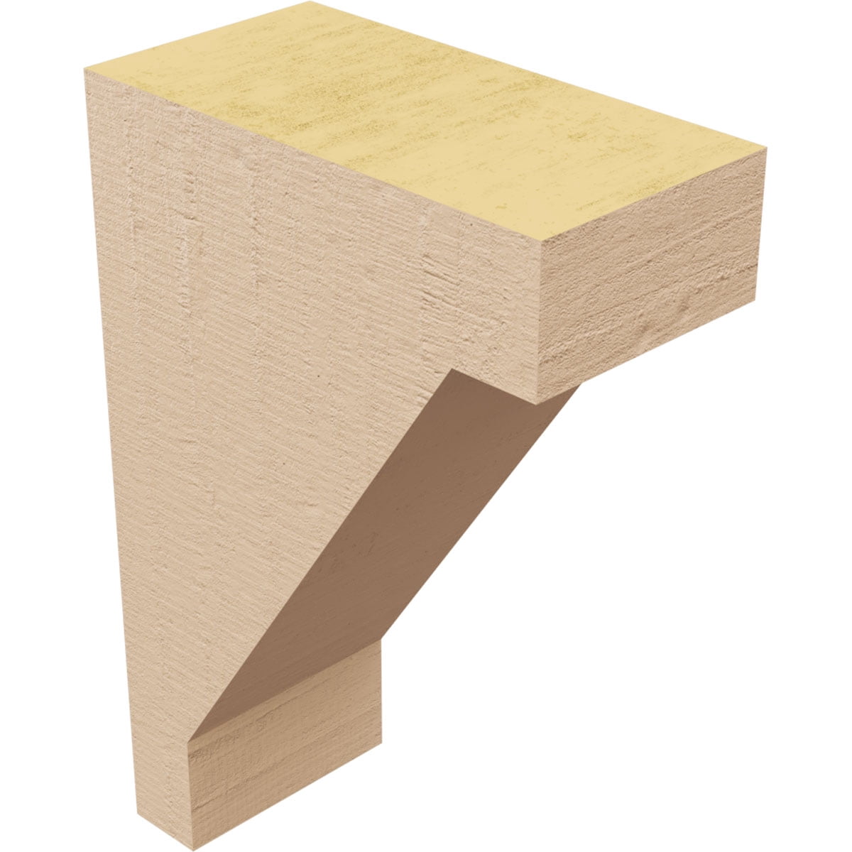 2"W x 4"D x 6"H Classic Burlington Rough Cedar Woodgrain TimberThane Corbel, Primed Tan