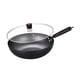 thumbnail image 1 of Wok antiadherente, sartén wok, ollas de gas universales con revestimiento antiadherente, forjado manual de 32 cm Panal con tapa, 1 of 9