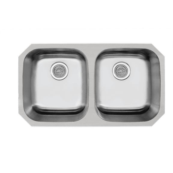 Magnolia Sinks Kitchen Sink Stainless Steel Undermount 32-inch 18 Gauge, No Rimming (32 inch Under-mount 50/50 Double Bowl)