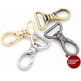 thumbnail image 5 of 2pcs Oval Snap Hooks Heavy Duty Metal Push Gate Swivel Lobster Clasp Keychain Clip Purse Making Accessories SC09 (3/4 Inch, Gold), 5 of 5