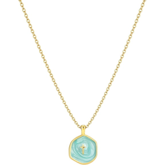 Soleilie Cross Necklace for Women-Dainty Simple 14k Gold Plated Cross Pendant Cute Necklaces for Women Jewelry