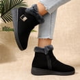thumbnail image 5 of EKVAHL Snow Shoes for Women Fuzzy Faux Suede Ankle Booties Side Zipper Warm Lined Wedge Short Boots Lug Sole Anti-Slip Winter Walking Shoes Booties, 5 of 6