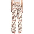 thumbnail image 3 of Dailycode Women's Pajama Pants Wide Leg Lounge Pj Bottoms With Pockets Cute Pig with Hearts, 3 of 7