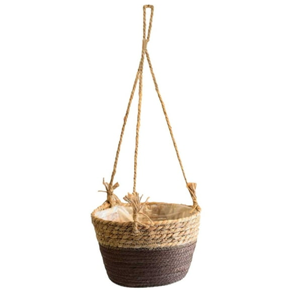 MSJUHEG Laundry Basket Blanket Basket Seagrass Wicker Basket Wicker Basket Flower Pot Folding Basket Basket Stor Storage Basket Black