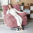 thumbnail image 4 of Pmango Power Oversized Recliner Chair Set of 2, Extra Wide Swivel Rocking Recliner Chair, Breathable Soft Fabric Modern Single Sofa for Living Room, Electric Adjustable Angle, USB & Type-C Port, Pink, 4 of 8