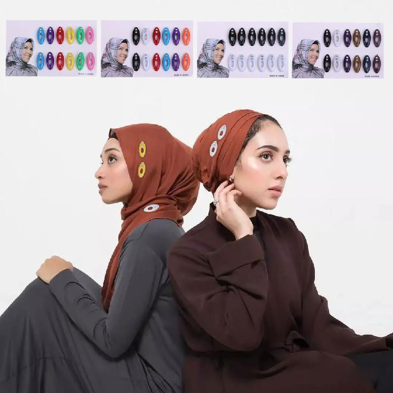 HOTYA 12Pcs/Box Plastic Safety Brooch Pins Hijab Pins Clips with