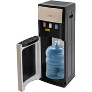 Bottom Loading Water Cooler Dispenser, Storage Cabinet Drinking Fountain Hot & Cold Standing Water Dispenser with Anti-Scalding Design Safety Lock for Home Office (Champaign Gold)
