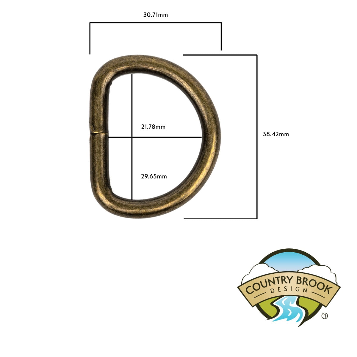 Country Brook Design® 1 Inch Antique Brass Heavy Welded D-Rings, 50 Pack