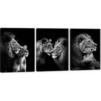 Modern 3 Piece Wild Animal Lion Canvas Paintings Lion Family Portrait Pictures Wall Decor Artwork Living Room Bedroom Home Office Decorations Unframed