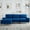 Blue, variant on Aukfa 101" Velvet Sectional Sofa Pillow Top Arm Sleeper Couch for Living Room, Blue
