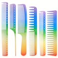 thumbnail image 1 of 6-Piece Rainbow Hair Comb Set - Perfect Christmas Gift for Styling All Hair Types!, 1 of 4
