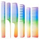 thumbnail image 1 of 6-Piece Rainbow Hair Comb Set - Perfect Christmas Gift for Styling All Hair Types!, 1 of 4