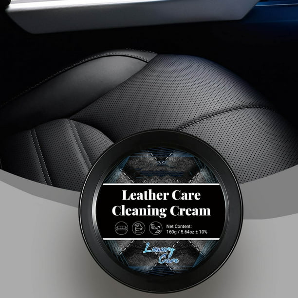 Pasta Crema para El Cuidado Del Cuero | Limpiador para Interiores y Muebles de Automóviles | Aceite Acondicionador para Cuero | Kit de Reparación para Coche | 1 Crema para El Cuidado Del Cuero, 1 Pañ