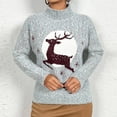 thumbnail image 4 of Christmas Reindeer Sweaters for Women 2025 Long Sleeve Turtleneck Festive Xmas Pullover Sweater Jumper Tops, 4 of 6