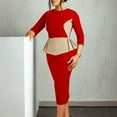thumbnail image 4 of Women's Autumn/Winter Fashion Elegant Office Pencil Dress Bodycon Dress, 4 of 8