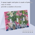 thumbnail image 3 of Yayeee Toggle Light Switch Wall Plate 2-Gang 4.56"x4.48" Decorative Outlet Cover, White Vibrant Flowers, 3 of 7