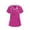 Hot Pink_005, variant on Women Scrub Tops Casual Soft Stretchy Short Sleeve V Neck T Shirts Breathable Comfy Nurse Uniforms Top with Multiple Pocket Purple XL