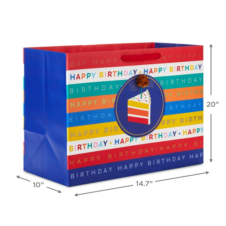 Hallmark Large Birthday Gift Bag With Tissue Paper (Black Letters), Gift  Wrap & Bags