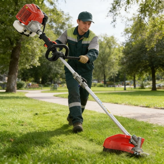 ziertyon 52cc 2-Stroke Gas Weed Eater, 5 in 1 Weed Wacker Gas, Hedge Trimmer with Attachments, 9500rpm Strong Power & Brush Cutter for Yard and Garden (Red)