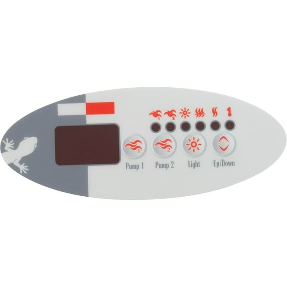Overlay, Gecko TSC-9-GE2, 4 Button, P1, P2, Light