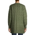 thumbnail image 4 of Time and Tru Women's Cable Stitch Two Pocket Cardigan, 4 of 6