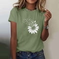 thumbnail image 2 of NSLGXD Womens T Shirts Summer Crew Neck Short Sleeve Blouses Plus Size Graphic Tees Lightweight Workout T Shirts S-3XL Army Green Tee Shirts, 2 of 6