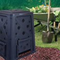 65 Gallon Outdoor Compost Bin with Snapping Lift Off Lid, 4 Door Access