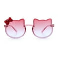 thumbnail image 4 of Kids Size Girls Cute Bow Tie Kitty Ear Rimless Plastic Sunglasses Pink Glitter - Pink Blue, 4 of 7