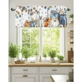 thumbnail image 2 of Fall Thanksgiving Kitchen Valances for Windows Orange Blue White Floral Pumpkins Maple Leaf Valance Curtains&nbsp; for Kitchen /Living Room/Bedroom/ Bathroom Decor, 54"x18 " ,Rod Pocket 1 Panel,, 2 of 7