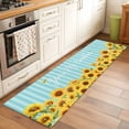 thumbnail image 2 of Runner Rug 2 x 6 Ft, Sunflower Washable Non-Slip Floor Mat for Kitchen Hallway/Entryway, Yellow Summer Botanical Blue Striped Farmhouse Long Kitchen Runner Area Rugs for Living Room, Low-Profile, 2 of 8