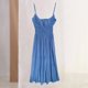 thumbnail image 1 of Vestido Vestido de playa para mujer Vestido de fiesta de noche con cuello halter plisado de algodón sexy Cgtredaw Xl Azul para Mujer, 1 of 1