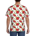 thumbnail image 3 of Vsdgher Rose Flowers Print Men's Dry Fit Mesh Athletic Shirts Moisture Wicking Tennis T-Shirt Tops, 3 of 9