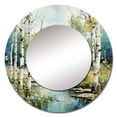 thumbnail image 3 of Designart "Birch Woods Winds X" Trees Round Mirror Wall Décor Country - Large Green Round Mirror - Round Mirror 23" x 23" Inch, 3 of 6