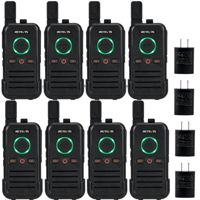Walkie Talkies Retevis RB45, paquete de 8, recargables de largo alcance