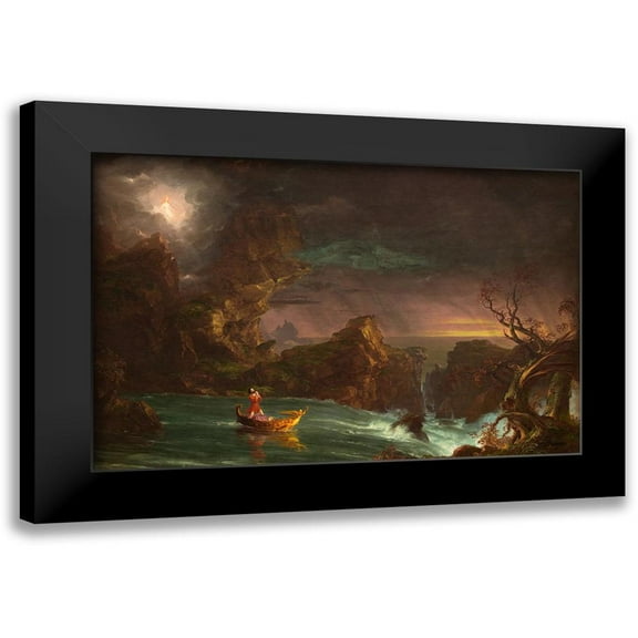 Cole, Thomas 14x11 Black Modern Framed Museum Art Print Titled - The Voyage of Life Manhood