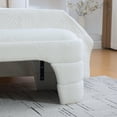 thumbnail image 3 of 64.96 "Amplio moderno tapizado sin brazos tapizado bancos del dormitorio extremo de la cama banco para la entrada, Chenille otomano pie taburete para la sala de estar y el dormitorio, 3 of 5