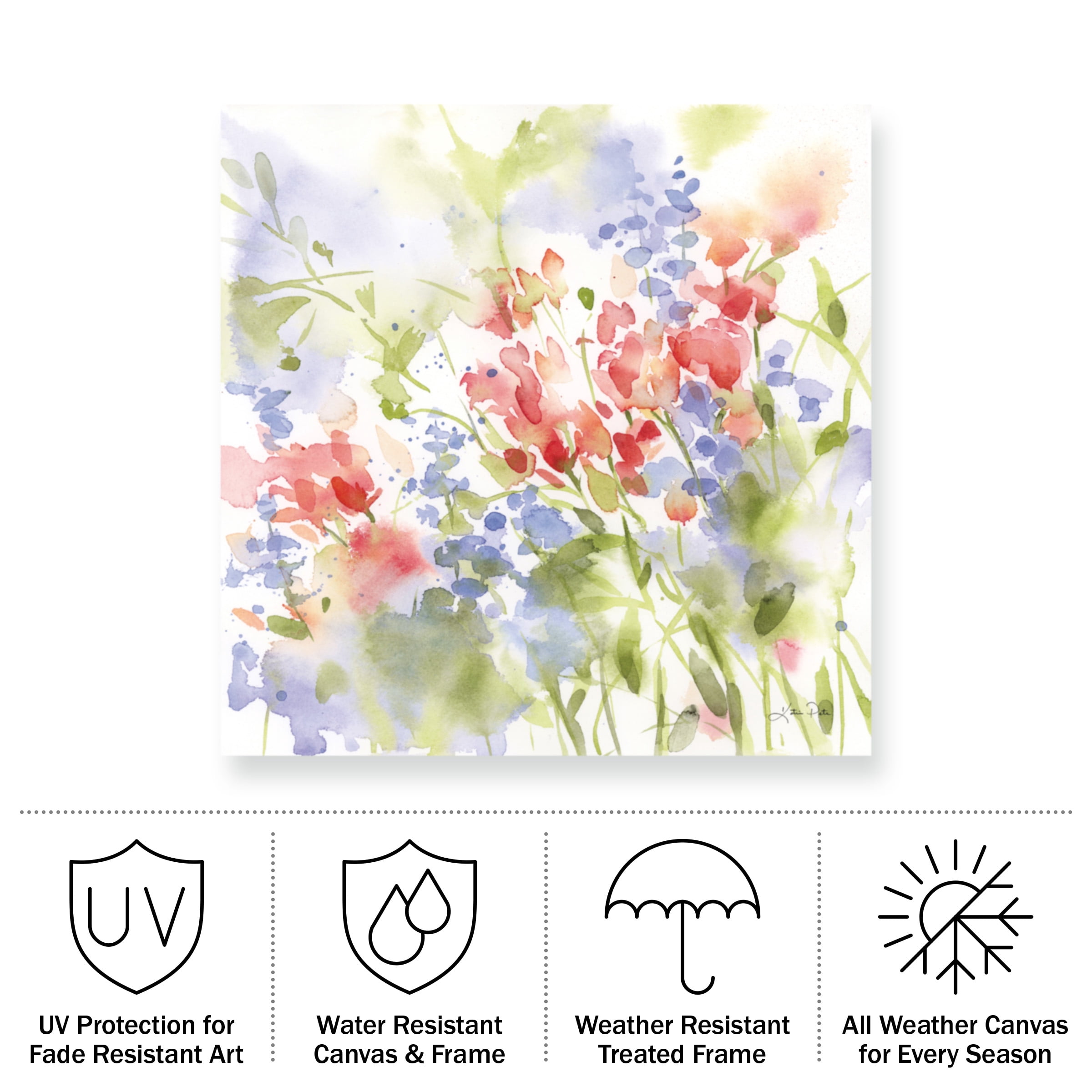Katrina Pete 'Spring Meadow II' Outdoor Canvas 24x16