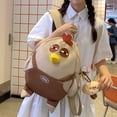 thumbnail image 3 of Jiibva Cartoon Large Capacity Chicken Nylon Backpack With Pendant Lightweight Bookbag Kawaii Hen Shape Bag, 3 of 7