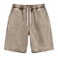 thumbnail image 6 of JoveMarine Men's Casual Summer Shorts, Versatile Solid Color Shorts for Daily Work and Beach, Lightweight Breathable Elastic Waist Shorts Khaki 4XL, 6 of 6