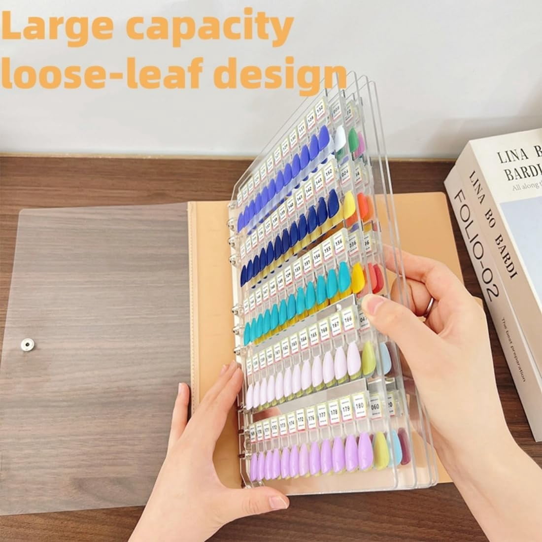 Magnetic Nail Swatches Book, 120/180/240 Nail Color Display Book, Magnet Blank Nail Organizer Storage, with Transparent Nails, Nail Art Salon Design Display Booklet for Manicurist (white,240Pc)