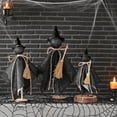 thumbnail image 5 of Halloween Decorations Indoor - 3 Set Primitive Halloween Wtich with Hat, Wooden Stand Witch Decor for Table Centerpieces, Mantels, Shelves, Vintage Spooky & Festive Party Decor, 5 of 9