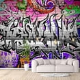 thumbnail image 2 of IDEA4WALL 6pcs Banksy Street Graffiti Peel and Stick Wallpaper Removable Wall Murals Large Wall Stickers for Home Decoration, 100"x24", 2 of 4