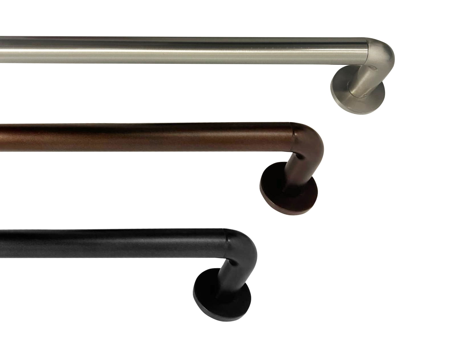 THD Wrap Around Room Darkening Grommet Curtain Rod & Bracket Set - Adjustable Telescoping Curtain Rod - Sturdy Rustproof Pipe 1" Diameter for Heavy Blackout Drapes - 86" to 144" Inch - Bronze