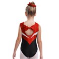 thumbnail image 4 of YiZYiF Kids Girls Sleeveless Gymnastics Leotards Training Bodysuit with Shorts Leggings And Headband Burgundy&Black 14, 4 of 7