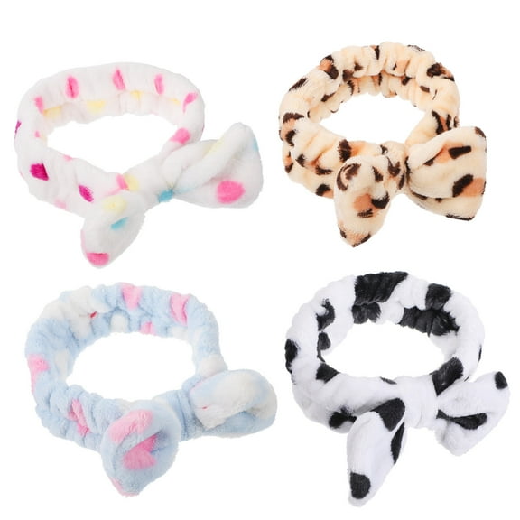 Raindrops Assorted Color Hairbands 4-Pack Spa Wraps for Toiletry and Beauty Care