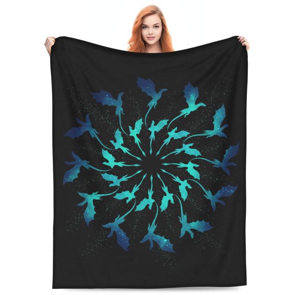 Dragon Blanket, Soft Flannel Throw Blanket for Dragon Lovers, Birthday Gift for Women, Cozy Home Decor for Couch Sofa Bed Bedroom 50x40