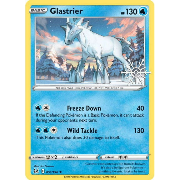 Pokemon Lost Origin Holo Rare Glastrier #51 (Holiday Calendar)